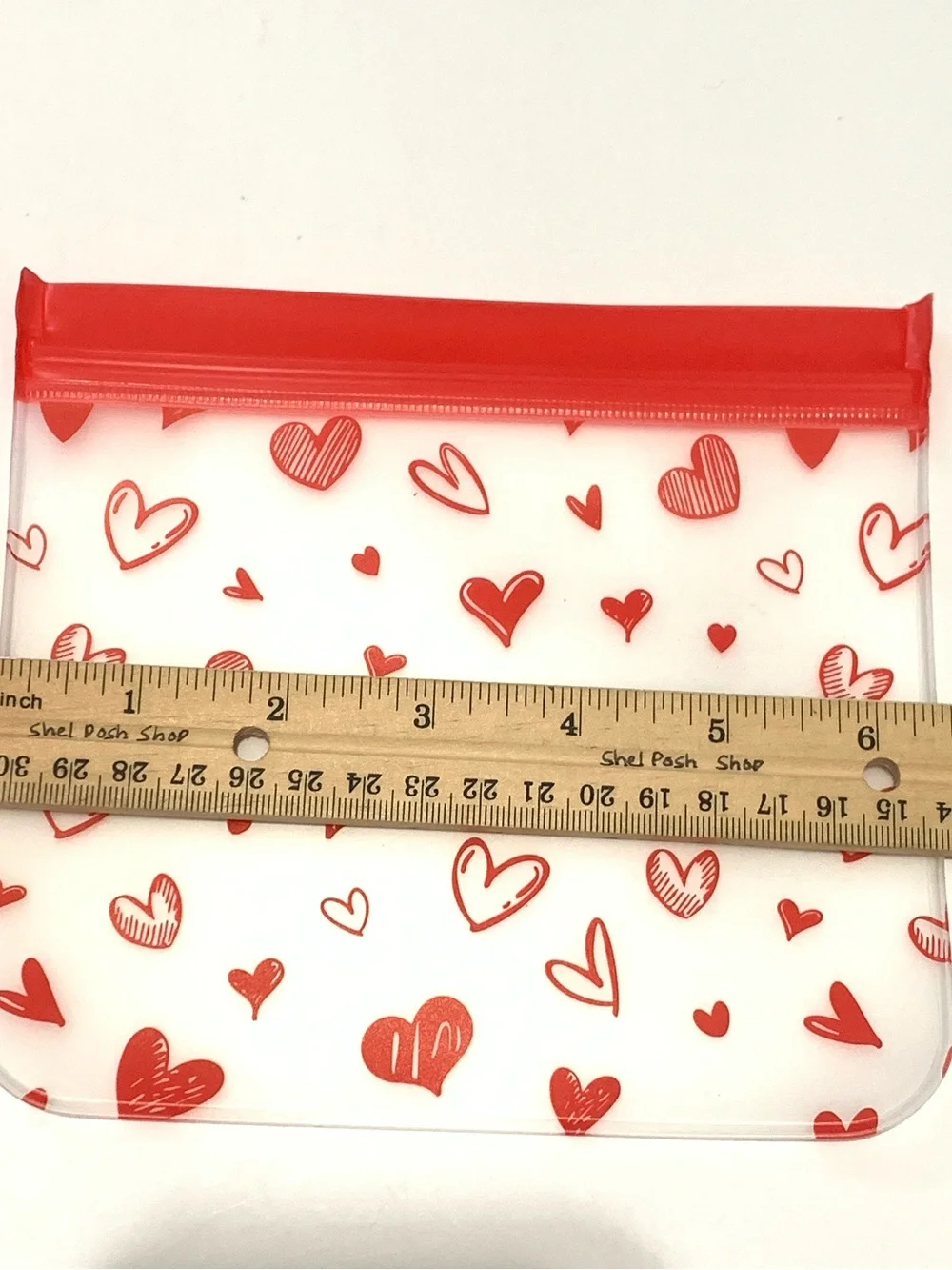 Red Heart-Themed Glass Vase, Coaster and Reusable Bag Set